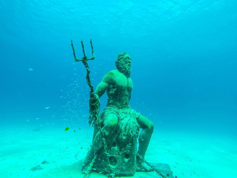 Poseidon statue near Providencia