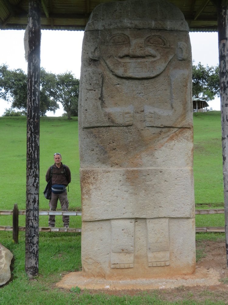 Statue and tourist in San Agustin