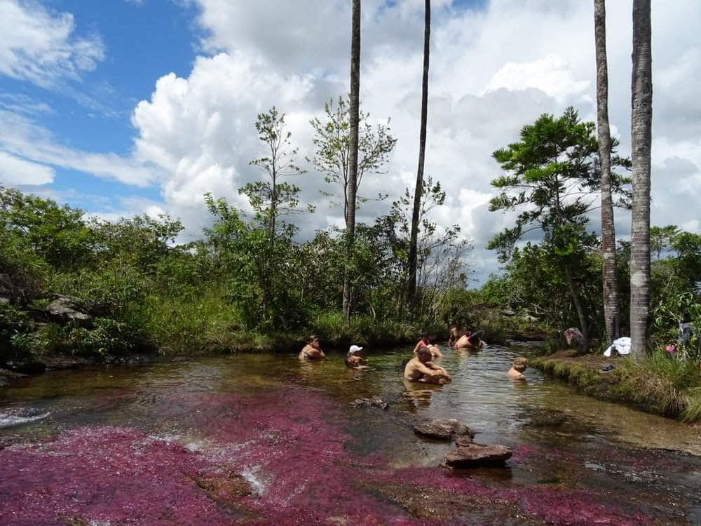tourists in caño cristales