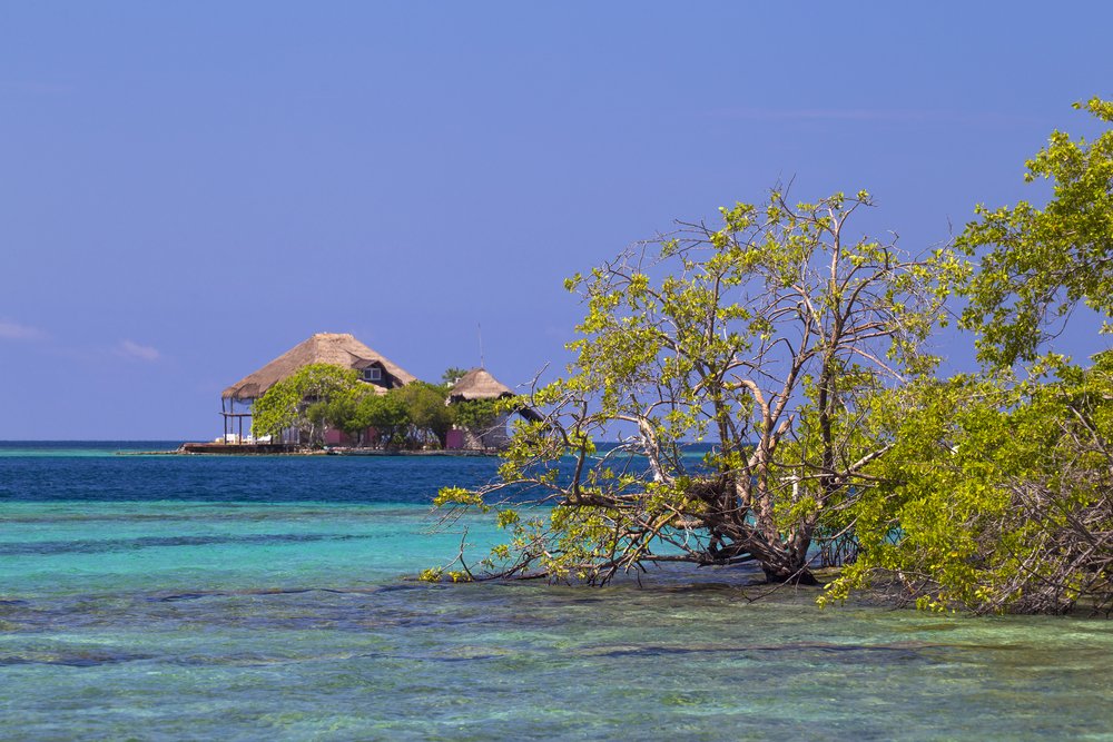 Remote coral island of Rosario islands