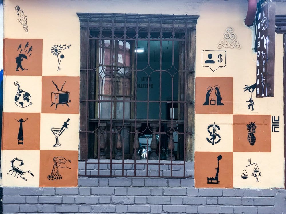 Street art about violence